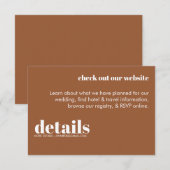 Minimale uitnodiging voor huwelijksgegevens informatiekaartje (Voorkant / Achterkant)