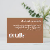 Minimale uitnodiging voor huwelijksgegevens informatiekaartje (Staand voorkant)