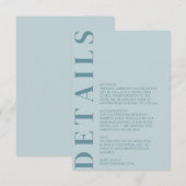 Minimale uitnodiging voor huwelijksgegevens informatiekaartje (Voorkant / Achterkant)