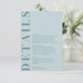 Minimale uitnodiging voor huwelijksgegevens informatiekaartje (Staand voorkant)