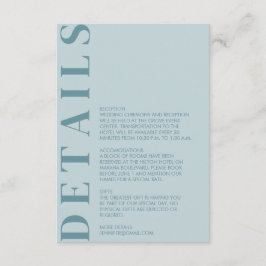 Minimale uitnodiging voor huwelijksgegevens informatiekaartje