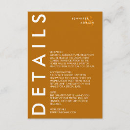 Minimale uitnodiging voor huwelijksgegevens informatiekaartje