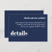 Minimale uitnodiging voor huwelijksgegevens informatiekaartje (Voorkant / Achterkant)