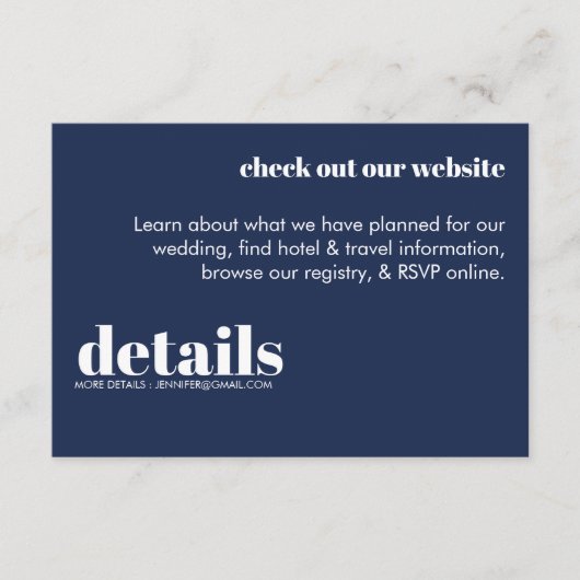 Minimale uitnodiging voor huwelijksgegevens informatiekaartje (Voorkant)