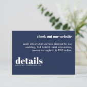 Minimale uitnodiging voor huwelijksgegevens informatiekaartje (Staand voorkant)