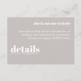 Minimale uitnodiging voor huwelijksgegevens informatiekaartje