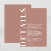 Minimale uitnodiging voor huwelijksgegevens informatiekaartje (Voorkant / Achterkant)