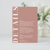 Minimale uitnodiging voor huwelijksgegevens informatiekaartje (Staand voorkant)