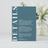 Minimale uitnodiging voor huwelijksgegevens informatiekaartje (Staand voorkant)