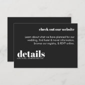 Minimale uitnodiging voor huwelijksgegevens informatiekaartje (Voorkant / Achterkant)