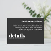 Minimale uitnodiging voor huwelijksgegevens informatiekaartje (Staand voorkant)