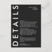 Minimale uitnodiging voor huwelijksgegevens informatiekaartje (Voorkant)