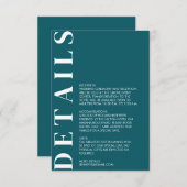 Minimale uitnodiging voor huwelijksgegevens informatiekaartje (Voorkant / Achterkant)