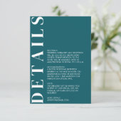 Minimale uitnodiging voor huwelijksgegevens informatiekaartje (Staand voorkant)