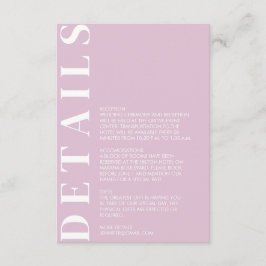 Minimale uitnodiging voor huwelijksgegevens informatiekaartje