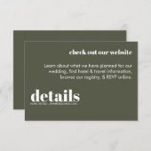 Minimale uitnodiging voor huwelijksgegevens informatiekaartje (Voorkant / Achterkant)