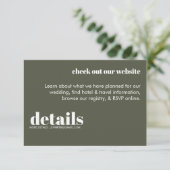 Minimale uitnodiging voor huwelijksgegevens informatiekaartje (Staand voorkant)