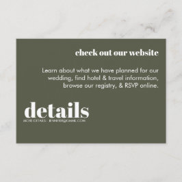 Minimale uitnodiging voor huwelijksgegevens informatiekaartje