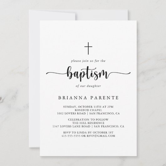 Minimale uitnodiging voor kalligrafie (Voorkant)