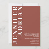 Minimale uitnodiging voor kastanjebruiloft (Achterkant)