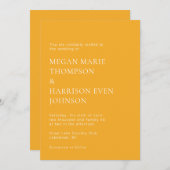 Minimale uitnodiging voor klassieke bruiloft (Voorkant / Achterkant)