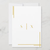 Minimale uitnodiging voor kunstDeco Gold Wedding (Achterkant)