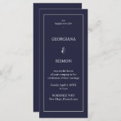 Minimale uitnodiging voor lange bruiloft (Voorkant / Achterkant)