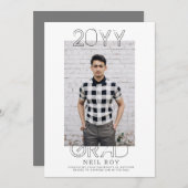 Minimale uitnodiging voor moderne Afstuderen (Voorkant / Achterkant)