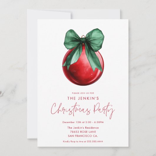 Minimale uitnodiging voor moderne kerstfeestdagen (Voorkant)