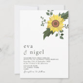 Minimale uitnodiging voor moderne zonnebloempjes (Voorkant)