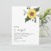 Minimale uitnodiging voor moderne zonnebloempjes (Staand voorkant)