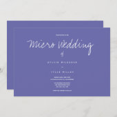 Minimale uitnodiging voor Paarse Micro Wedding (Voorkant / Achterkant)