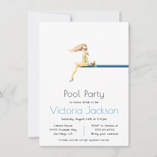 Minimale uitnodiging voor poolpartijen (Voorkant)