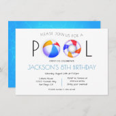 Minimale uitnodiging voor poolpartijen (Voorkant / Achterkant)