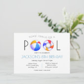 Minimale uitnodiging voor poolpartijen (Staand voorkant)