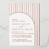 Minimale uitnodiging voor Roos Gold Wedding Real F (Voorkant)