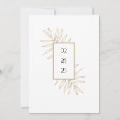 Minimale uitnodiging voor tropisch huwelijk (Achterkant)