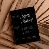 Minimale uitnodiging voor Typografie Black Wedding