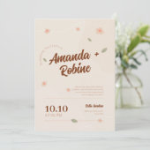 Minimale uitnodiging voor Typografie Wedding (Staand voorkant)