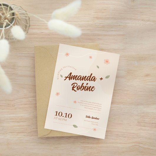 Minimale uitnodiging voor Typografie Wedding