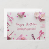 Minimale uitnodiging voor verjaardagskaart (Voorkant / Achterkant)