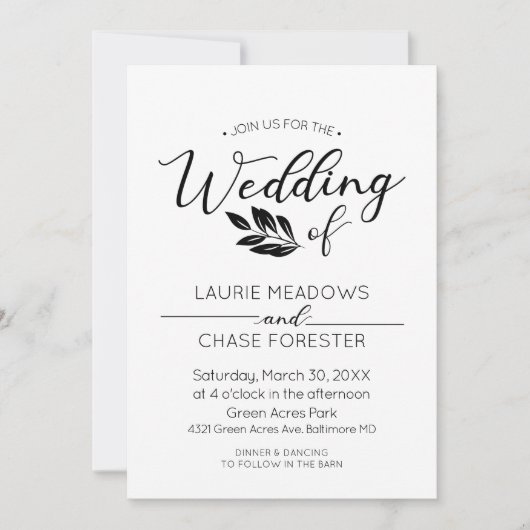 Minimale uitnodiging voor vertakking (Voorkant)