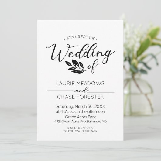 Minimale uitnodiging voor vertakking (Staand voorkant)