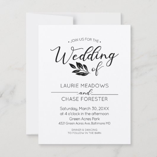 Minimale uitnodiging voor vertakking (Voorkant)