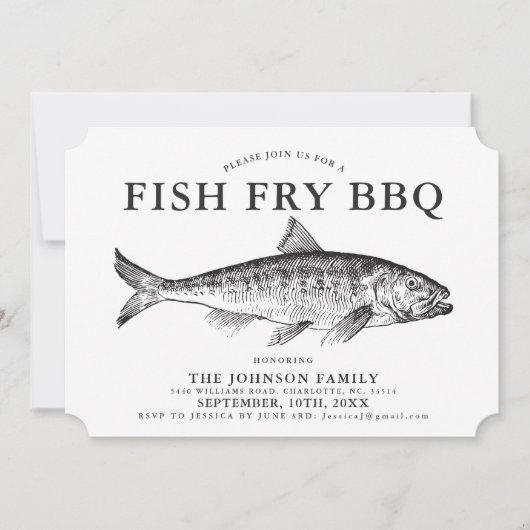 Minimale uitnodiging voor vissen voor Y partij Gep (Voorkant)