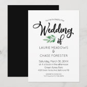 Minimale uitnodiging voor Waterverf Greenery Weddi (Voorkant / Achterkant)