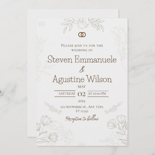 Minimale uitnodiging voor weddenschappen (Voorkant / Achterkant)