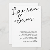 Minimale uitnodiging voor weddenschappen met kalli (Voorkant / Achterkant)