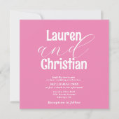 Minimale uitnodiging voor weddenschappen met roze (Voorkant)