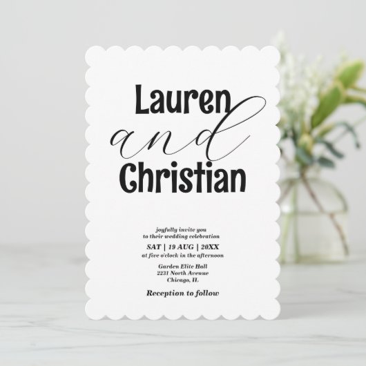 Minimale uitnodiging voor weddenschappen met scrip (Staand voorkant)